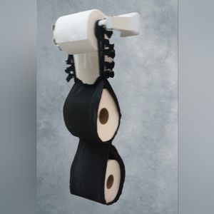 New Toilet paper holder with black tassels. Can make custom colors and straps.